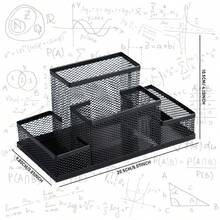1 Pieza Organizador De Escritorio Multifuncional Sólido Negro - Unitalla - Ver 5