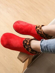2pairs/Pack Women's Random Color Leopard Print Patchwork Thickened Double-Layered Thermal Lined Floor Socks, Anti-Slip And Keep Warm - Multicolor - View 10