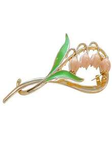 1入夏季優雅鈴蘭花毛夾，女性滴油夾夾髮返璞歸真髮爪髮夾配件，髮飾品顏色: 鈴蘭花粉色 - 粉色 - 查看 3