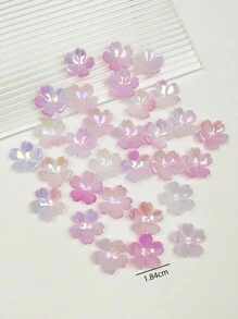 30 件可爱浅粉色樱花珠，花珠用于 DIY 珠宝制作和装饰，可用于项链、手链、耳环、手机链、钥匙扣、包包吊饰、女士花卉 DIY 珠宝组件 - 紫丁香色 - 查看 6