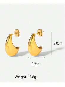 Fashionable Titanium Steel Classic Water Drop Design 18k Earrings Suitable For Women's Daily Wear