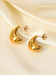 Fashionable Titanium Steel Classic Water Drop Design 18k Earrings Suitable For Women's Daily Wear