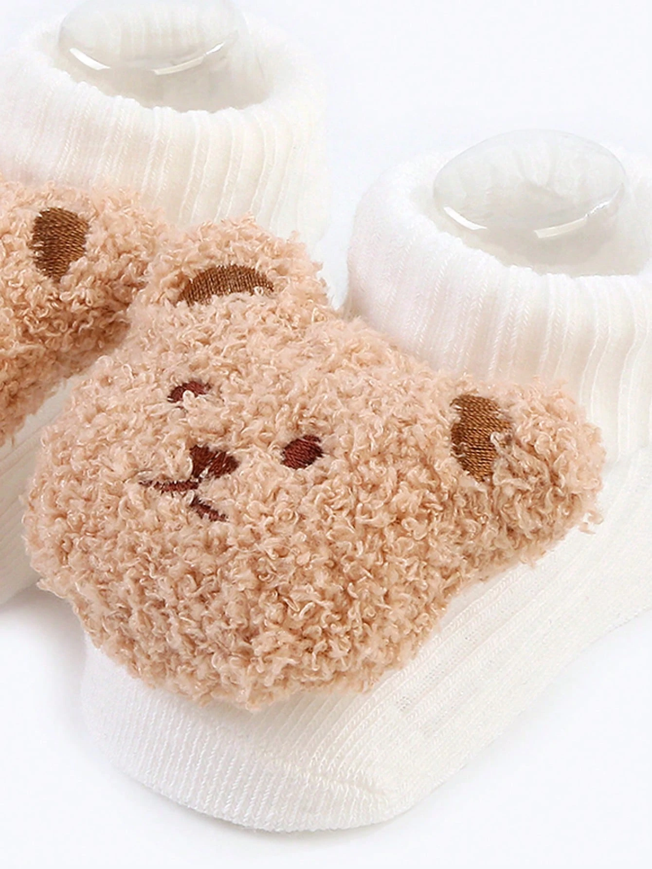 1pair Newborn Baby Socks, Cute Bear Design Mid-calf Floor Socks
