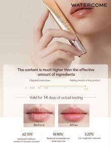WATERCOME 10克全面保濕唇部精華素,抗皺,富含vc唇部增強劑,適用於日夜唇部護理,滋潤和修護唇部皮膚,帶金屬按摩頭 - 米色 - 查看 5