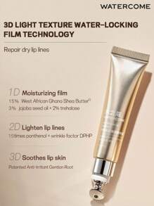 WATERCOME 10克全面保濕唇部精華素,抗皺,富含vc唇部增強劑,適用於日夜唇部護理,滋潤和修護唇部皮膚,帶金屬按摩頭 - 米色 - 查看 4