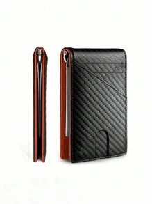 HOVI'S Carbon Fiber Leather Men Airtag Wallets Purse For Air Tag Purse Black Luxury Malist Lightweight Portable Card ID Card White-Collar Workers For Male Holiday For Anniversary For Birthday Gift Gift Accessories Gift Present Card Holder Card Holder Wallet Business Card Holder Credit Card Holder For Men Mini Wallet Card Wallet Rfid Wallet Gifts For Men Christmas Bags Black Purse