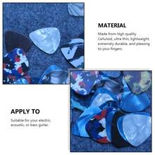 20入組隨機顏色厚耐磨賽璐珞吉他撥片適用於原聲吉他、電吉他、烏克麗麗等