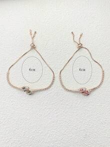 1 Pieza Pulsera Ajustable Elegante Con Diseño De Dos Serpientes Enroscadas Con Microincrustaciones - Pulsera de serpiente de ojos verdes - Ver 9