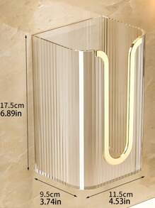 1個浴室衛生紙盒架,掛牆式紙巾盒,金色框架防水紙巾盒,透明優雅設計,無需鑽孔易於安裝 - 金色 - 查看 5