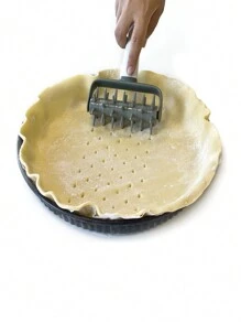 1 Pieza Herramienta De Horneado Rodillo Para Perforar La Masa De Pizza, Rueda Para Pinchar La Base De La Tarta, Cortador De Galletas - Gris - Ver 2