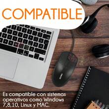 Mouse Optico Usb 3d Mixie X2 Ergonomico 1000 Dpi Laptop Pc - Negro - Ver 3