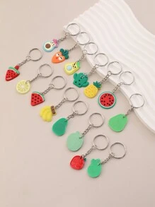 16pcs Fruit Shaped Keychain Pendant - Multicolor - View 3