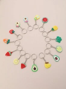 16pcs Fruit Shaped Keychain Pendant - Multicolor - View 2