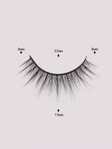 Happy Butterfly 5Pairs Of Natural Cross Full False Eyelashes With Clear Stem,Pointy Tail Fluffy Slim For Everyday Use Manga Eyelashes, Travel Essentials - Black - View 3
