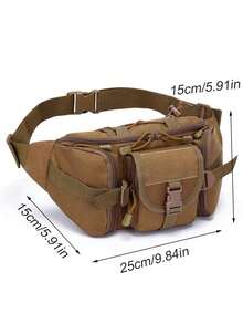 1個男士運動戶外大容量防水腰包,騎行旅遊跑步多功能胸包,斜挎包,輕巧防盜偷閒禮物送男友老公男生腰包臀包出差上班休閒商務通用 - 卡其色 - 查看 2