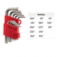 Set Of 13 Std Hexagon Tip Allen Keys With Organizer - Silver - View 3