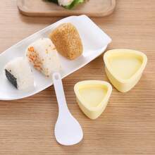 4PCS/Set Onigiri Mold Rice Mold Musubi Maker Kit Musubi Maker Press Classic Triangle Rice Ball Mold Maker Sushi Mold For Lunch Bento And Home DIY, Back To School Supplies - Yellow - View 7