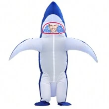 Bơm hơi Cá mập Trang phục Đối với Người lớn Và Thanh thiếu niên Vui Halloween Trang phục Hóa trang Quần áo Tưởng tượng Trang phục - Màu xanh lam - Xem 6