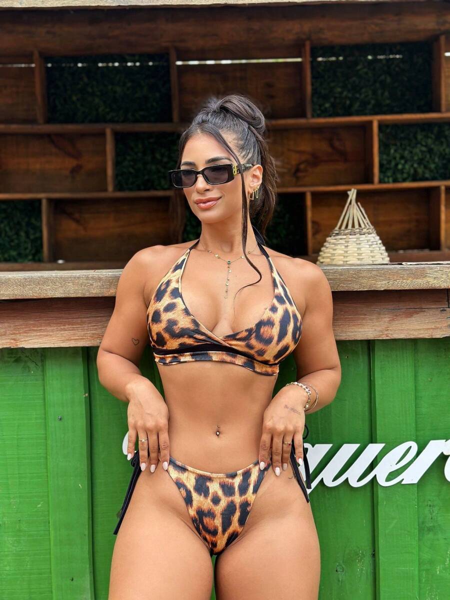 BIKINI WITH SIDE TIES, Aviator, Cup Top, Women's Clothing, News, Hang Glider - 駝色 - 查看 1