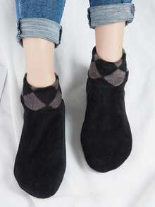 2pairs/Pack Women's Random Color Leopard Print Patchwork Thickened Double-Layered Thermal Lined Floor Socks, Anti-Slip And Keep Warm - Multicolor - View 8