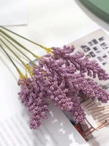 6 件装人造小麦和蒲苇束（白色、深粉色、深紫色、浅紫色、绿色、蓝色、杏色、米色），情人节，礼物 - 紫色 - 查看 4