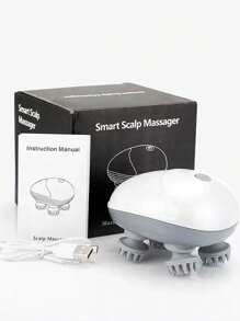 New Mini Usb Rechargeable Electric Body Massage Gun, Vibrating Head And Scalp Massager For Home Use - White - View 2