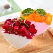 10pcs/set Clear Plastic Cups For Desserts, Cakes, Puddings, Mini Heart-shaped Mousses, Wedding Dessert Stands - White - View 3