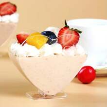 10pcs/set Clear Plastic Cups For Desserts, Cakes, Puddings, Mini Heart-shaped Mousses, Wedding Dessert Stands - White - View 4