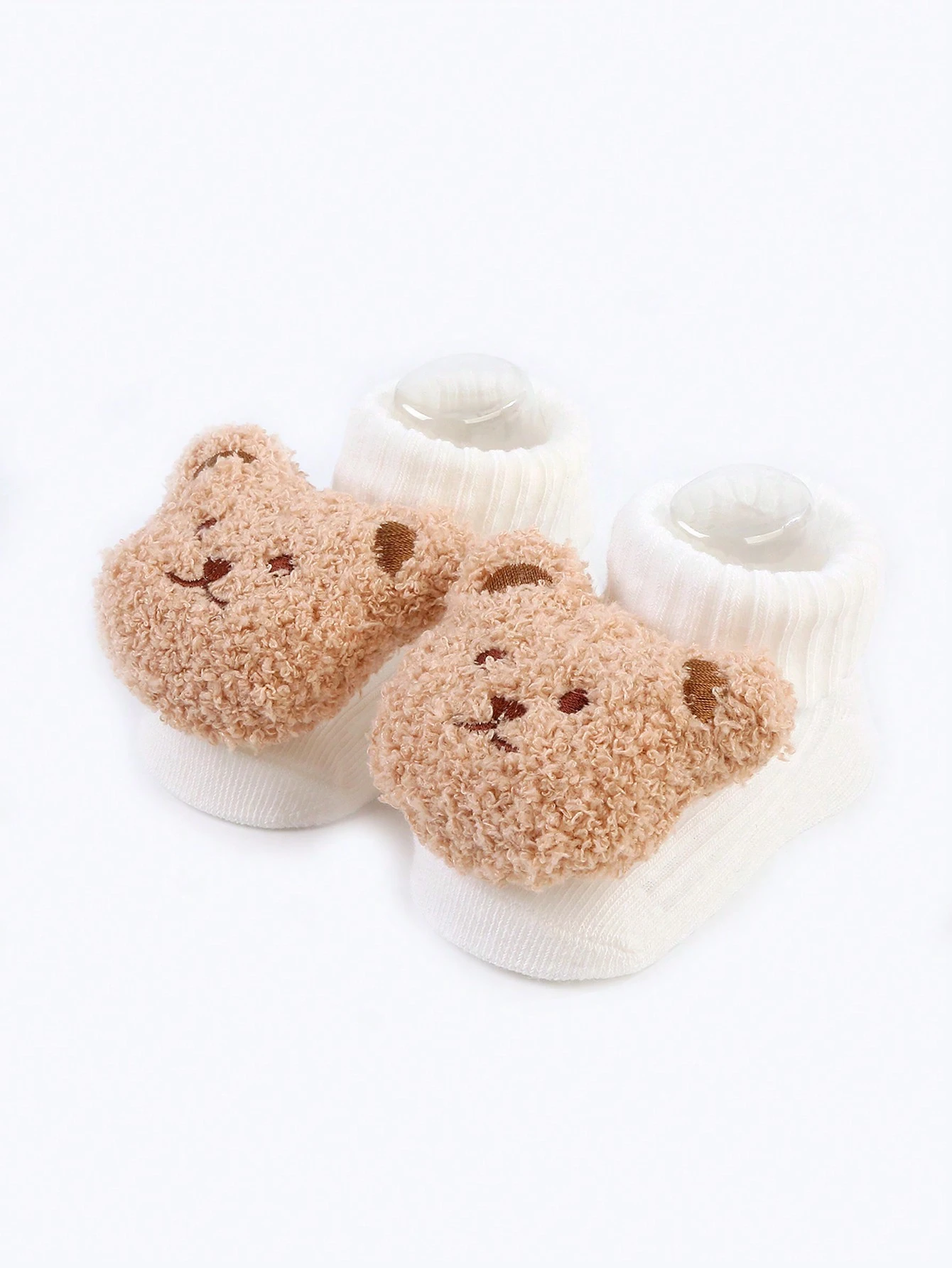 1pair Newborn Baby Socks, Cute Bear Design Mid-calf Floor Socks