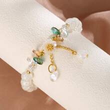 花朵裝飾串珠手鏈 - 彩色 - 查看 7