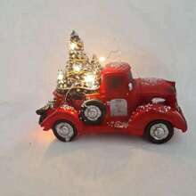 1 件聖誕紅色汽車和樹裝飾樹脂工藝品家居裝飾 - 彩色 - 查看 5