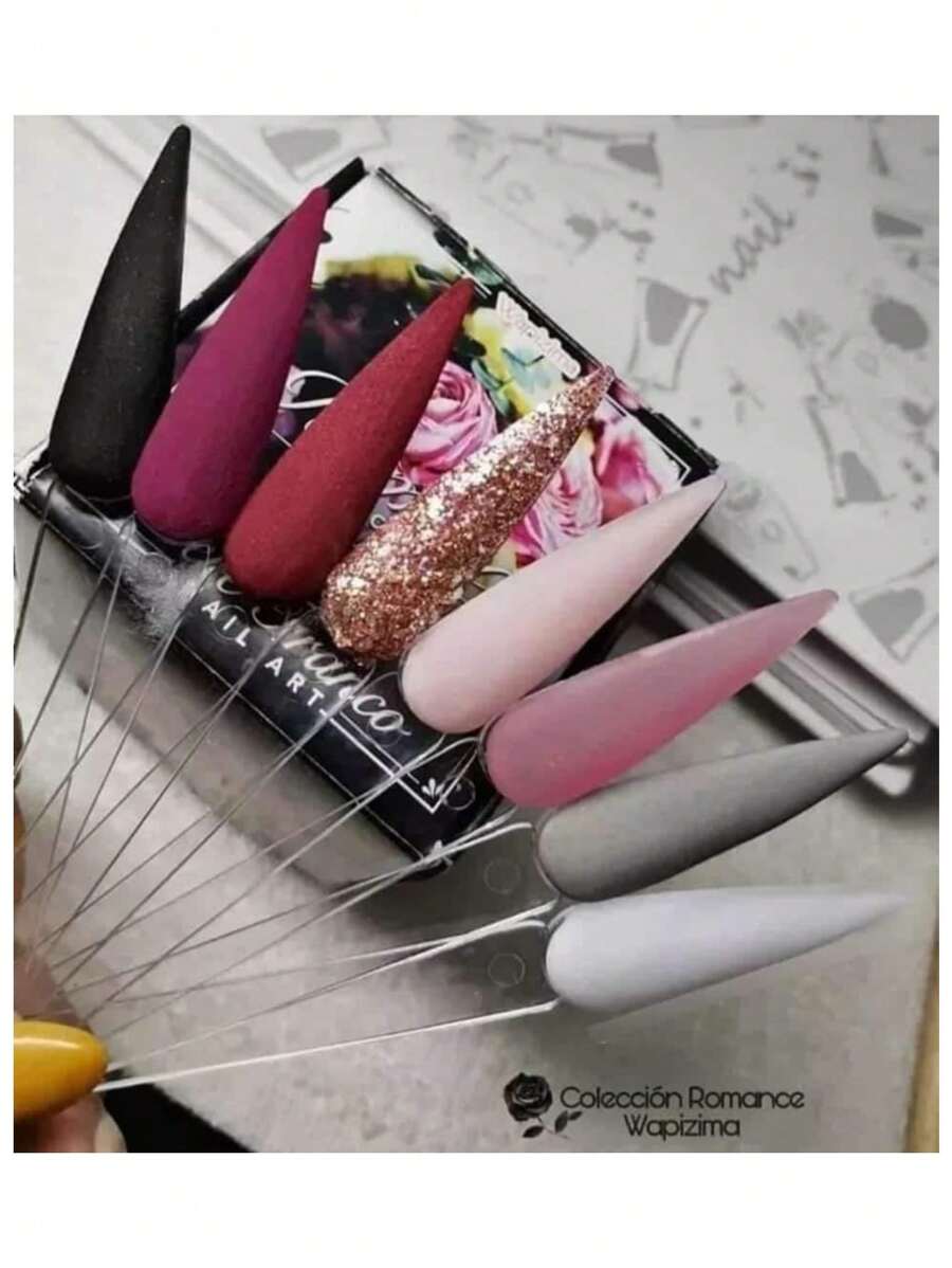 Acrílico Wapizima Colección 8 Piezas Para Uñas - Blanco y Negro - Ver 1