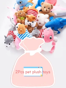 Caja Sorpresa De Juguete De Peluche Surtido Para Mascotas, Juguetes Para Perros/gatos, Paquete Aleatorio De 2 Piezas