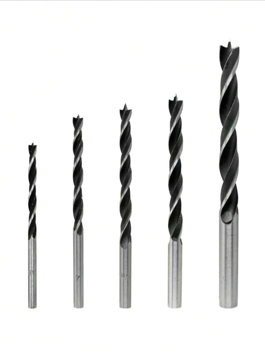 5 Wood Drill Bits Drill Bit Thickness 4mm, 5mm, 6mm, 8mm, 10mm. - 黑色 - 查看 1