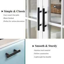 1pc Black/silver Matte Stainless Steel Drawer Handle T-bar Cabinet Pulls Knobs, Kitchen/bathroom/cupboard Door Hardware