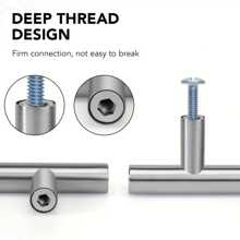 1pc Black/silver Matte Stainless Steel Drawer Handle T-bar Cabinet Pulls Knobs, Kitchen/bathroom/cupboard Door Hardware