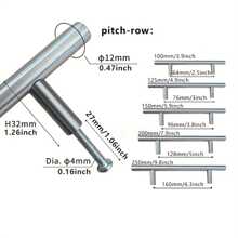 1pc Black/silver Matte Stainless Steel Drawer Handle T-bar Cabinet Pulls Knobs, Kitchen/bathroom/cupboard Door Hardware