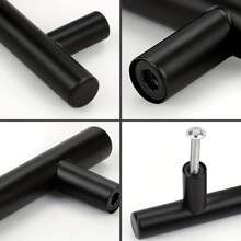 1pc Black/silver Matte Stainless Steel Drawer Handle T-bar Cabinet Pulls Knobs, Kitchen/bathroom/cupboard Door Hardware