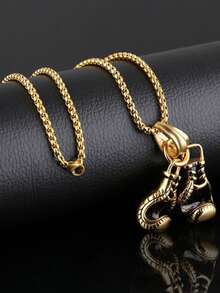 1pc Men's Punk Style Boxing Glove Pendant Necklace With Simple Design, Great For Festival Gift - boxing - View 4