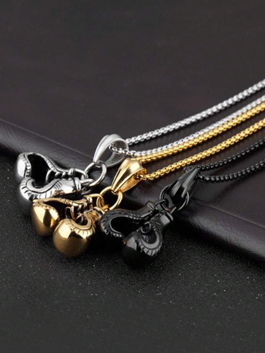 1pc Men's Punk Style Boxing Glove Pendant Necklace With Simple Design, Great For Festival Gift - boxing - View 1