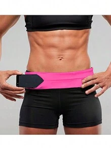 戶外運動彈性腰包,附防盜手機袋,適合馬拉松、騎乘、跑步、健身 - 黑色 - 查看 3