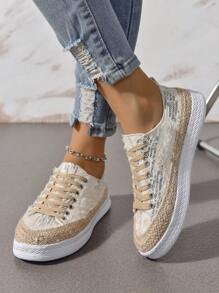 Stylish & Versatile Sneakers For Sports & Commute - Beige - View 6