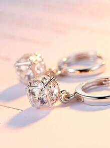 FOREVER QUEEN S925 Sterling Silver Earrings Earrings Earrings Long Earrings Wedding Engagement Bridal Jewelry - Silver - View 5