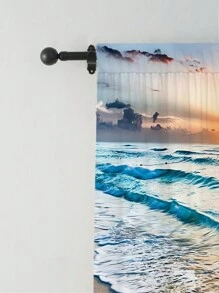 2入組黎明海浪圖案窗簾,無孔窗簾,適用於臥室辦公室廚房客廳書房家居裝飾 - 彩色 - 查看 6