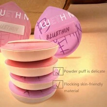 1pc Pink Powder Puff In Box: Reusable Soft Plush Sponge Facial Body Powder Puff, Wet/Dry Makeup Tools For Delicate & Natural Look