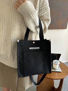 Mini Tote Bag Women Small Satchel Bag Handbag Canvas Crossbody Purse Stylish Tote Handbag For Women Fashion Crossbody Bag - Black - View 2