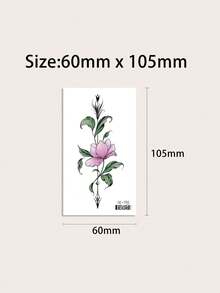 10入組美麗、性感、極簡風格的花朵設計防水臨時紋身貼紙,適用於女性,適用於手臂、鎖骨、腹部、頸部