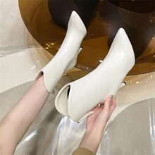 Giày bốt Nữ Thời trang Dây kéo sau - trắng - Xem 3