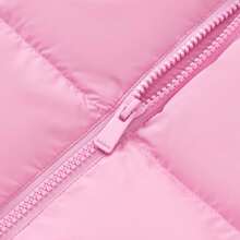 Balabala 少女信件印花斜口袋保暖防風拉鍊帽羽絨外套 - 粉色 - 查看 7