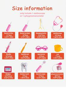 1入組化裝及學前幼兒假裝遊戲醫療工具玩具套裝,適用於3歲以上,粉色（部分零件可能隨機） - 粉色 - 查看 4